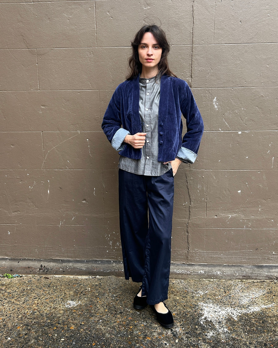 Valentina Velvet Jacket in Indigo