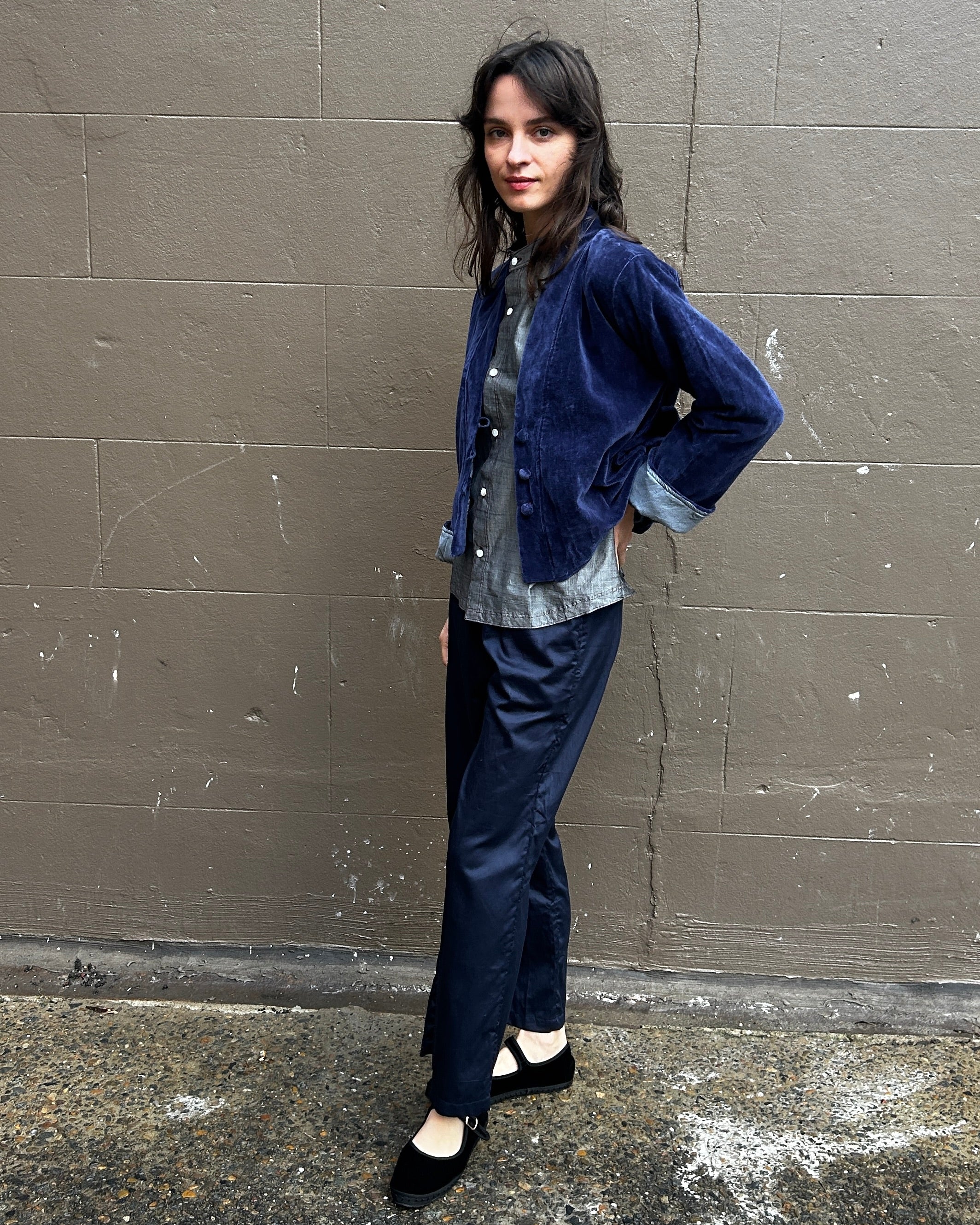 Valentina Velvet Jacket in Indigo
