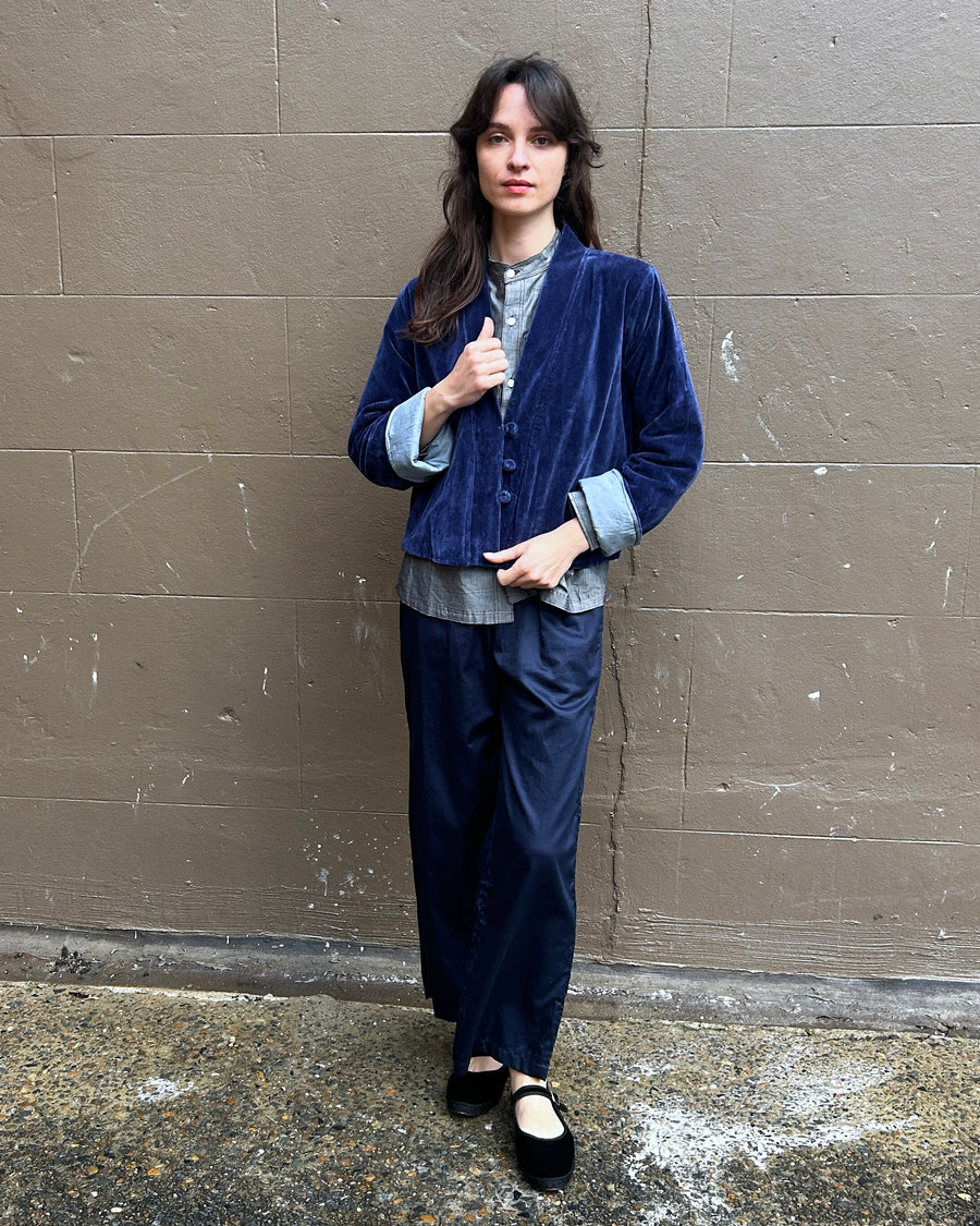 Valentina Velvet Jacket in Indigo
