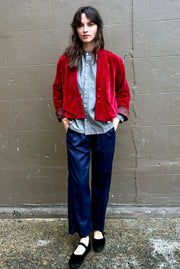 Valentina Velvet Jacket in Ruby