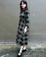 Ivy dress Black and Oat