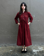 Ivy dress in Burgundy check