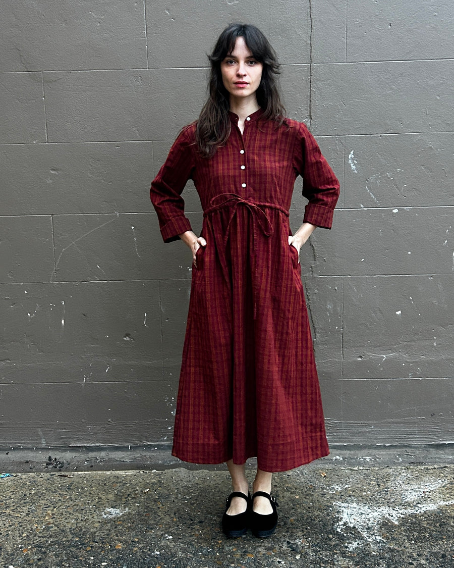 Ivy dress in Burgundy check