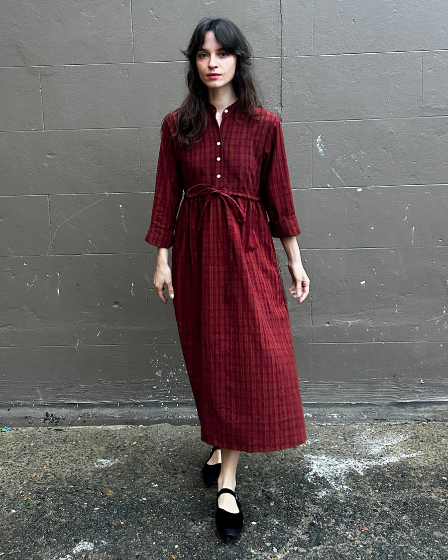 Ivy dress in Burgundy check