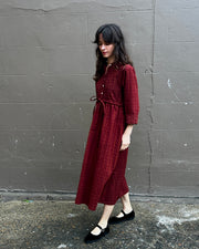 Ivy dress in Burgundy check