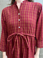 Ivy dress in Burgundy check
