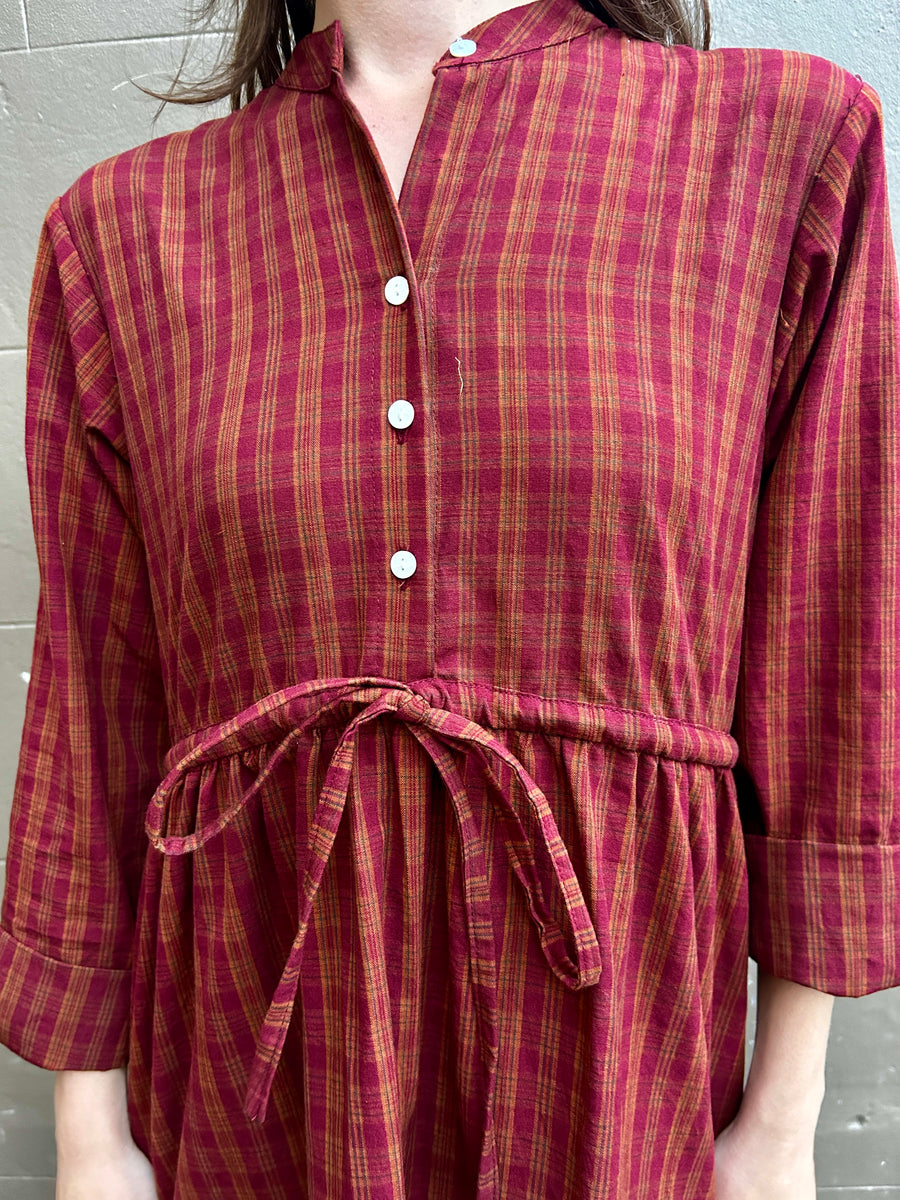 Ivy dress in Burgundy check