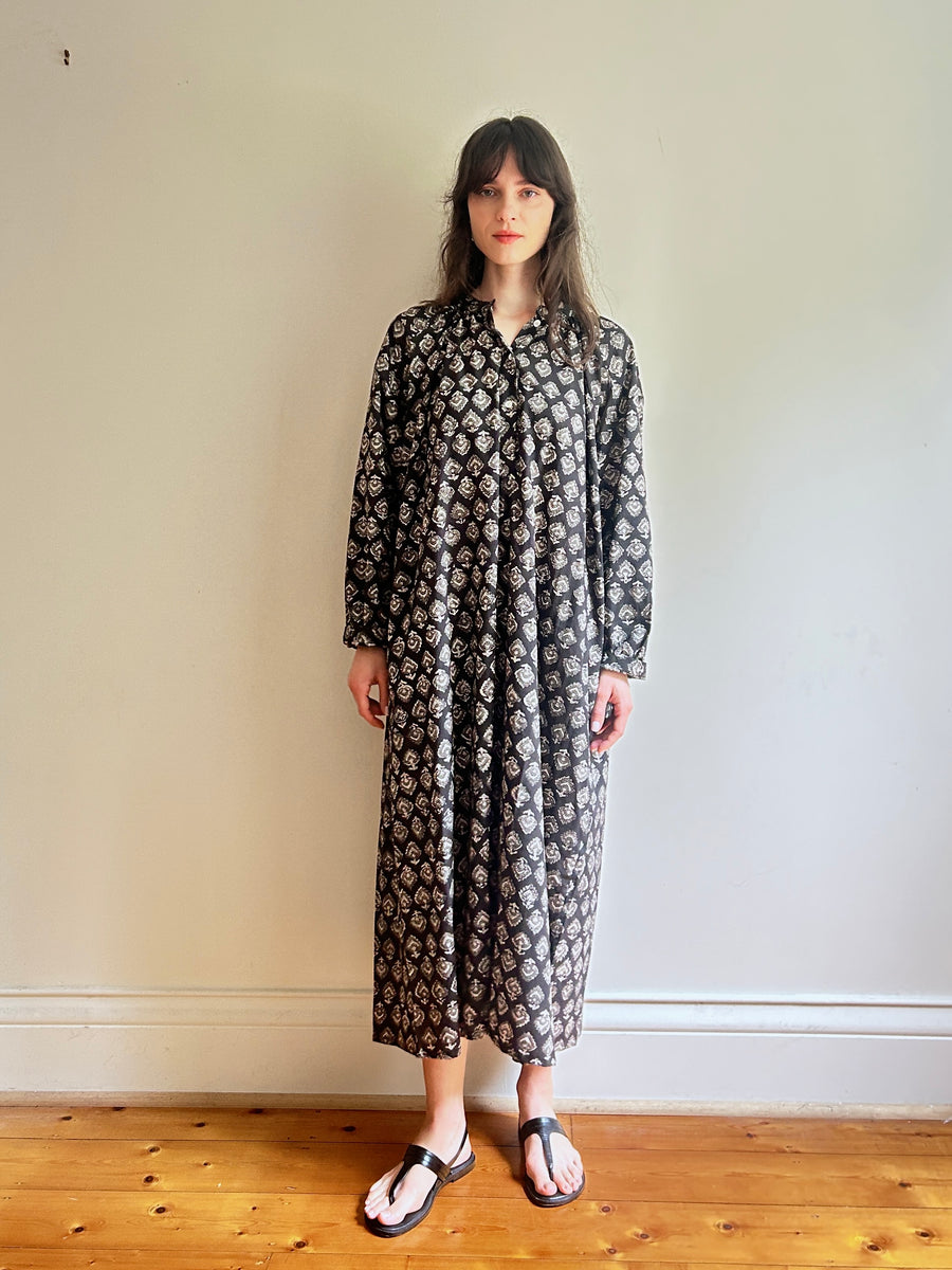 Delphine dress Grey flower