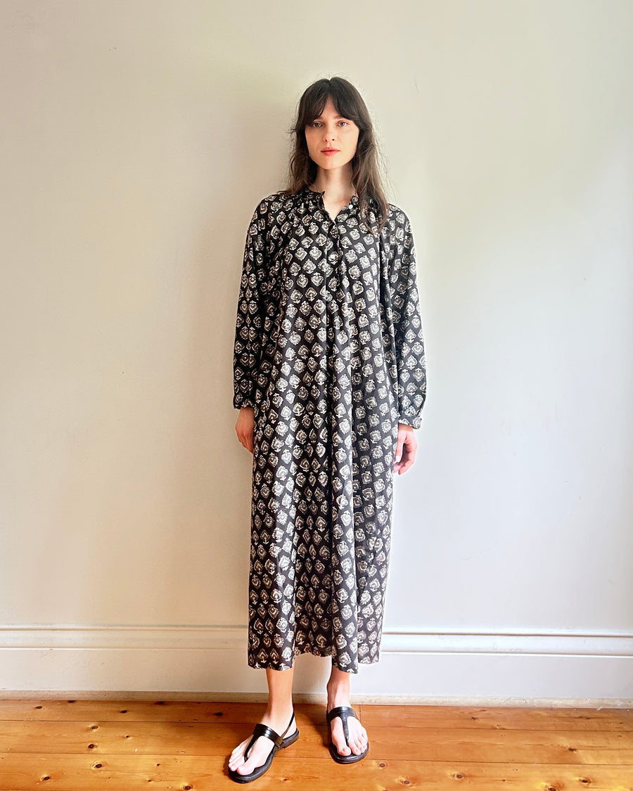 Delphine dress Grey flower