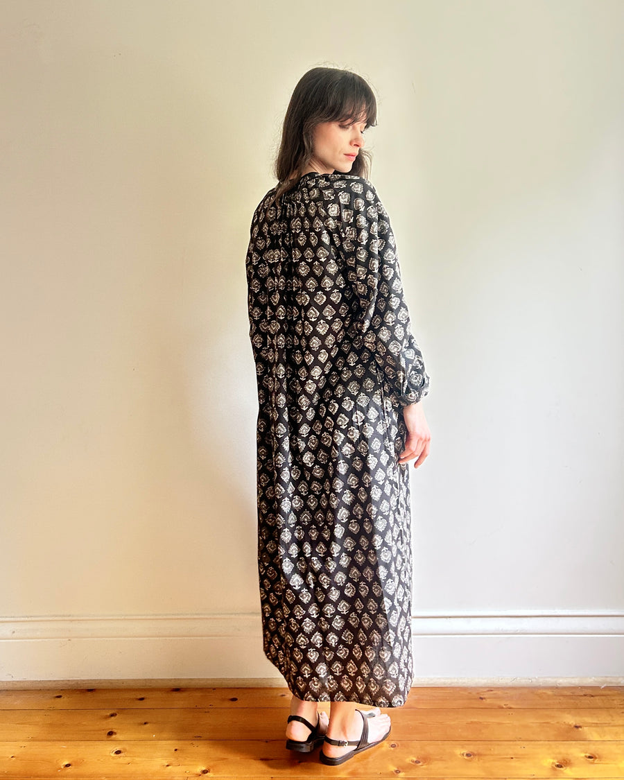Delphine dress Grey flower