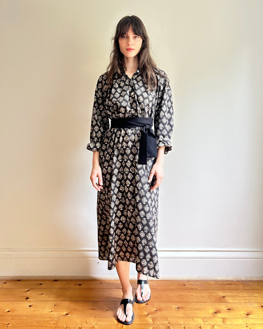 Delphine dress Grey flower