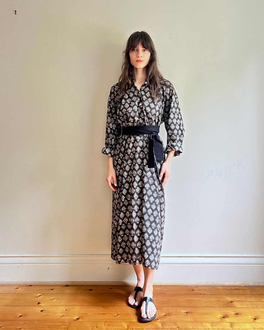 Delphine dress Grey flower