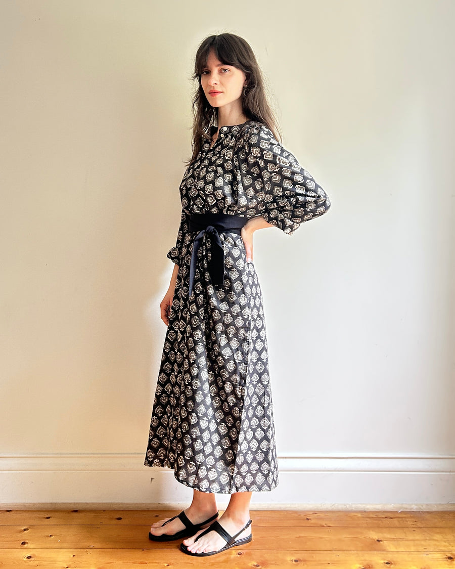 Delphine dress Grey flower