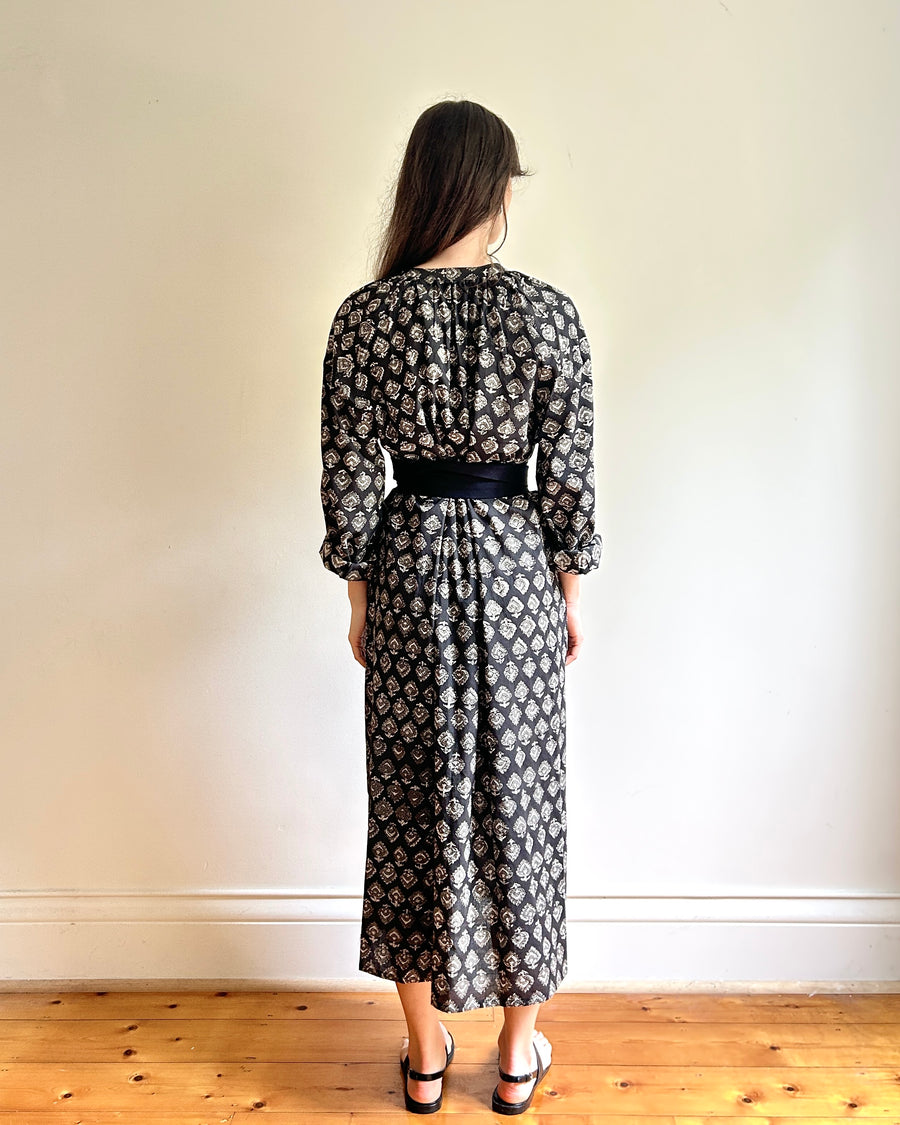 Delphine dress Grey flower