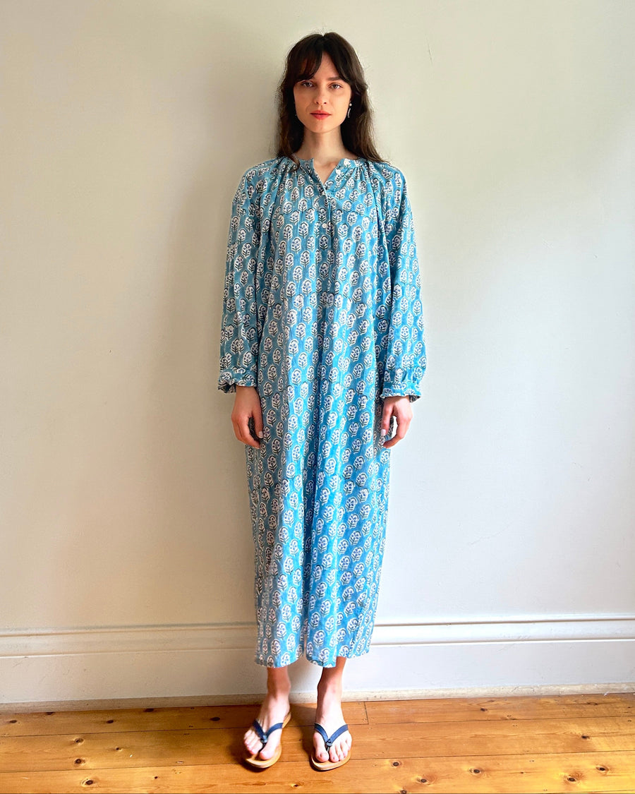 Delphine dress Blue flower