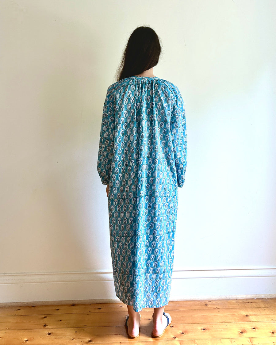 Delphine dress Blue flower