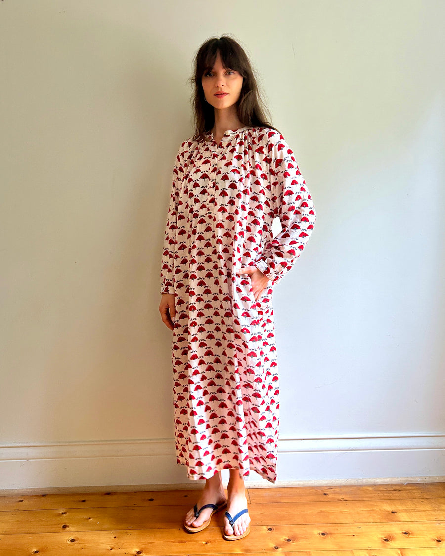 Delphine dress Red flower
