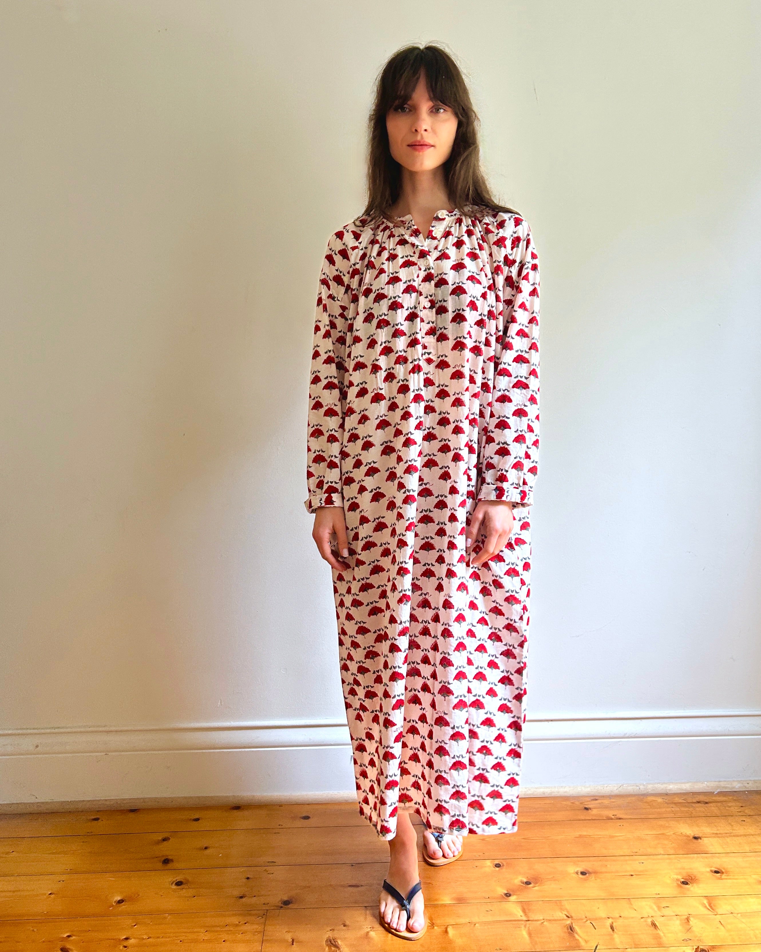 Delphine dress Red flower