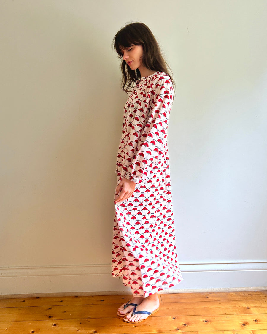 Delphine dress Red flower