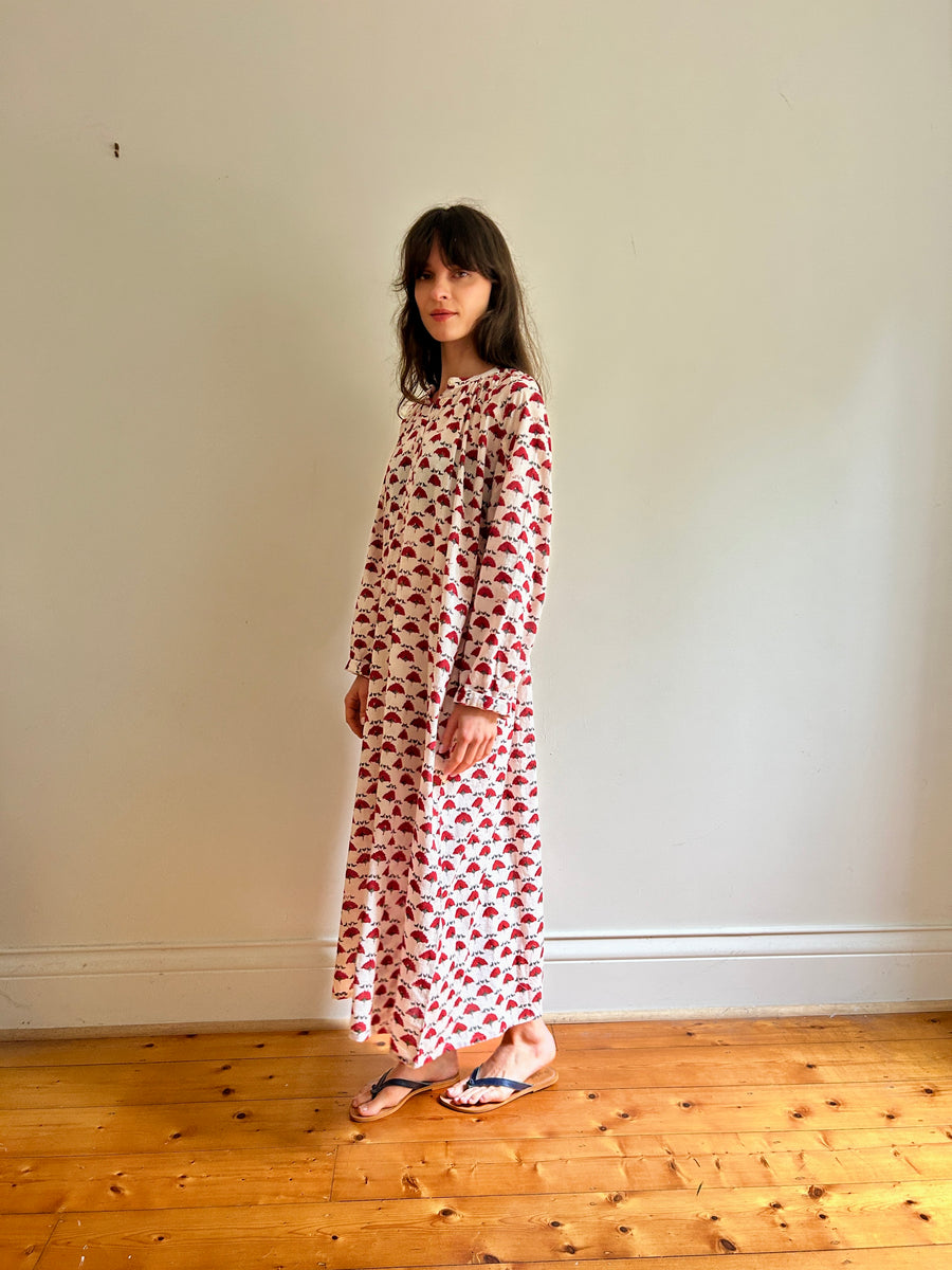 Delphine dress Red flower