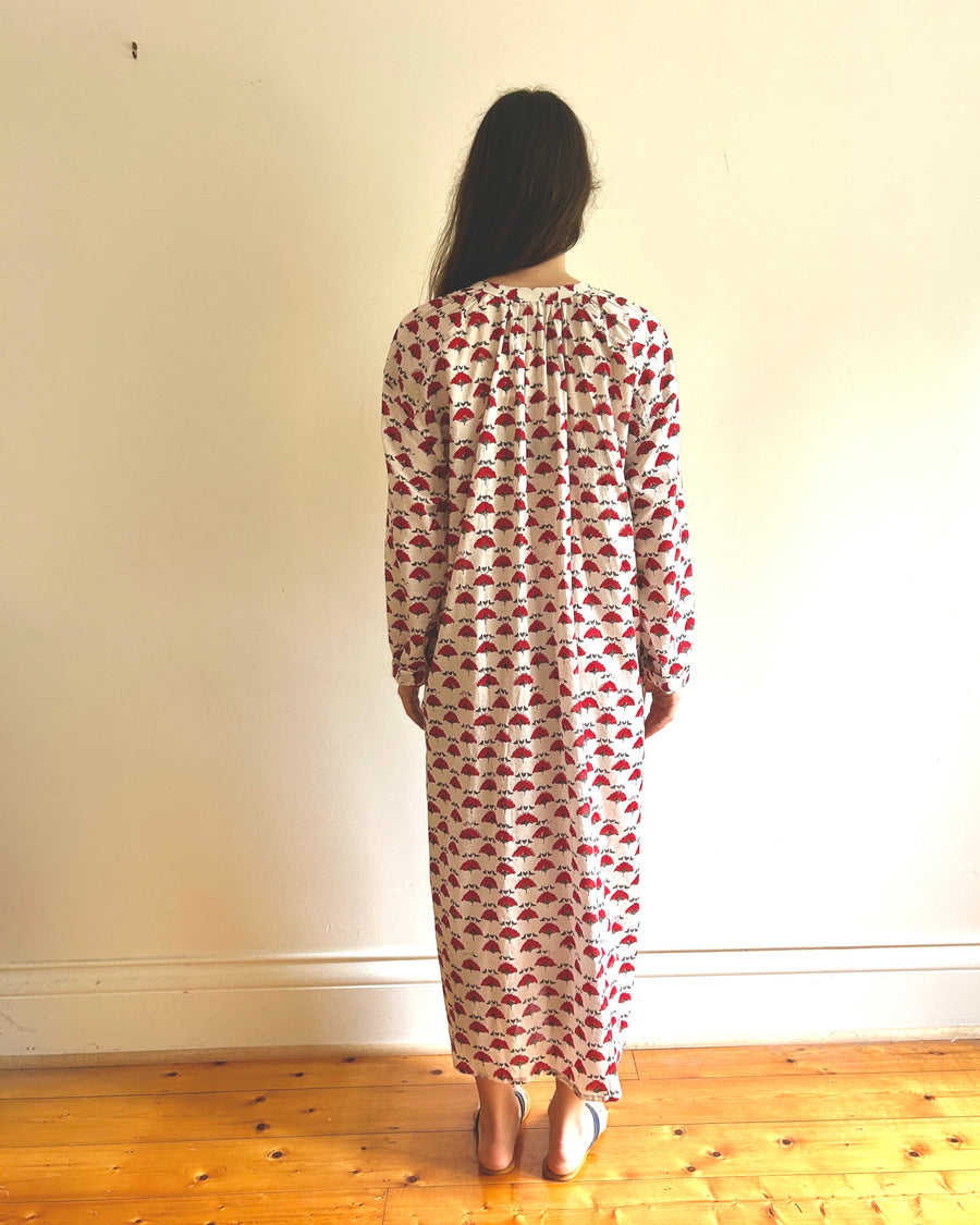 Delphine dress Red flower