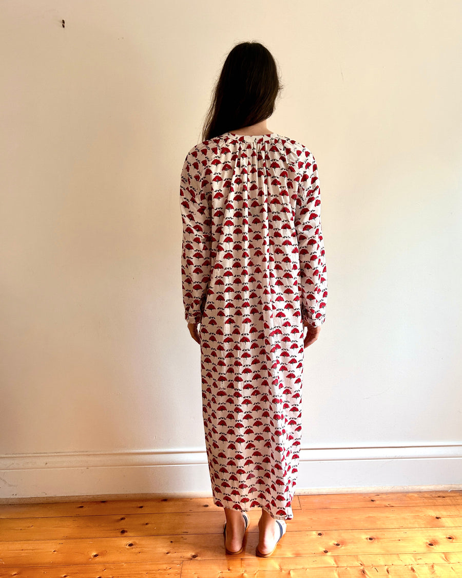 Delphine dress Red flower
