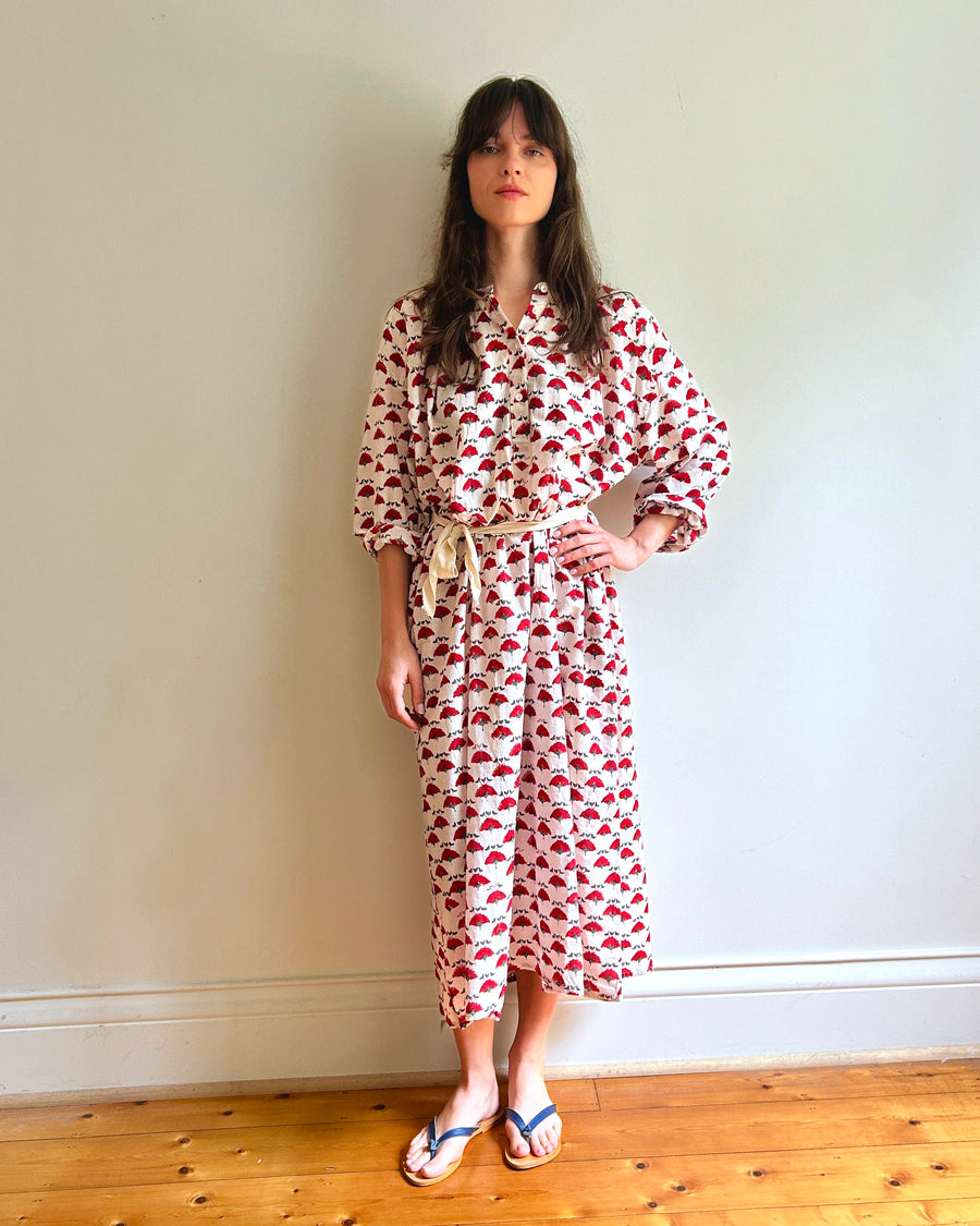 Delphine dress Red flower