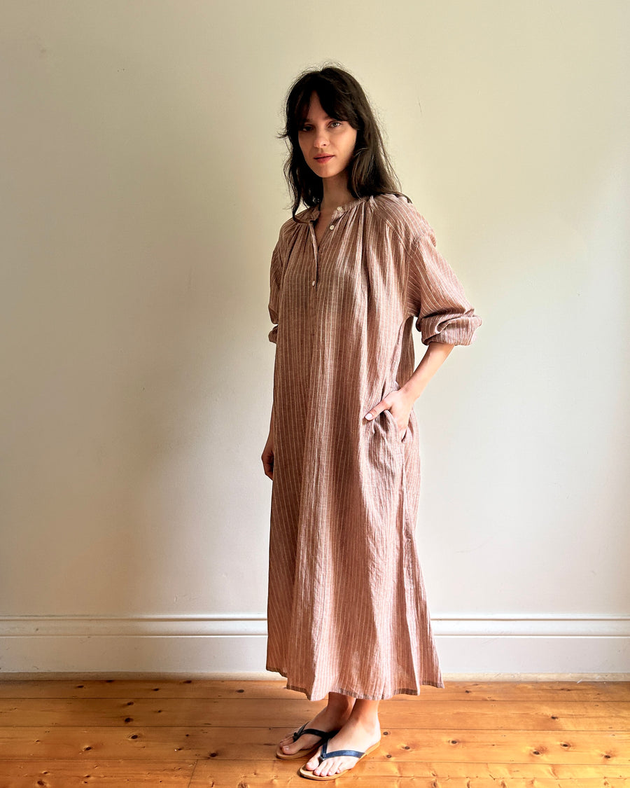 Lena dress clay stripe