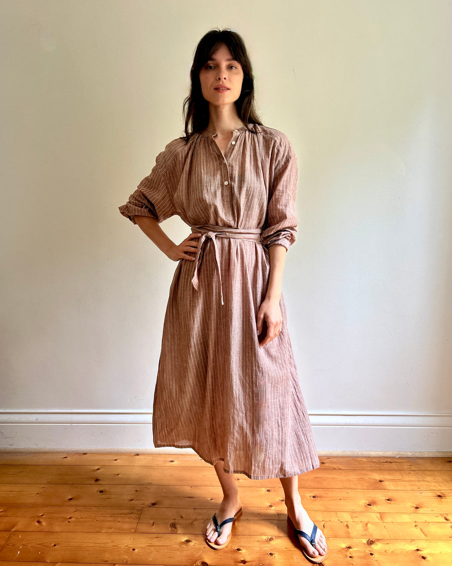Lena dress clay stripe