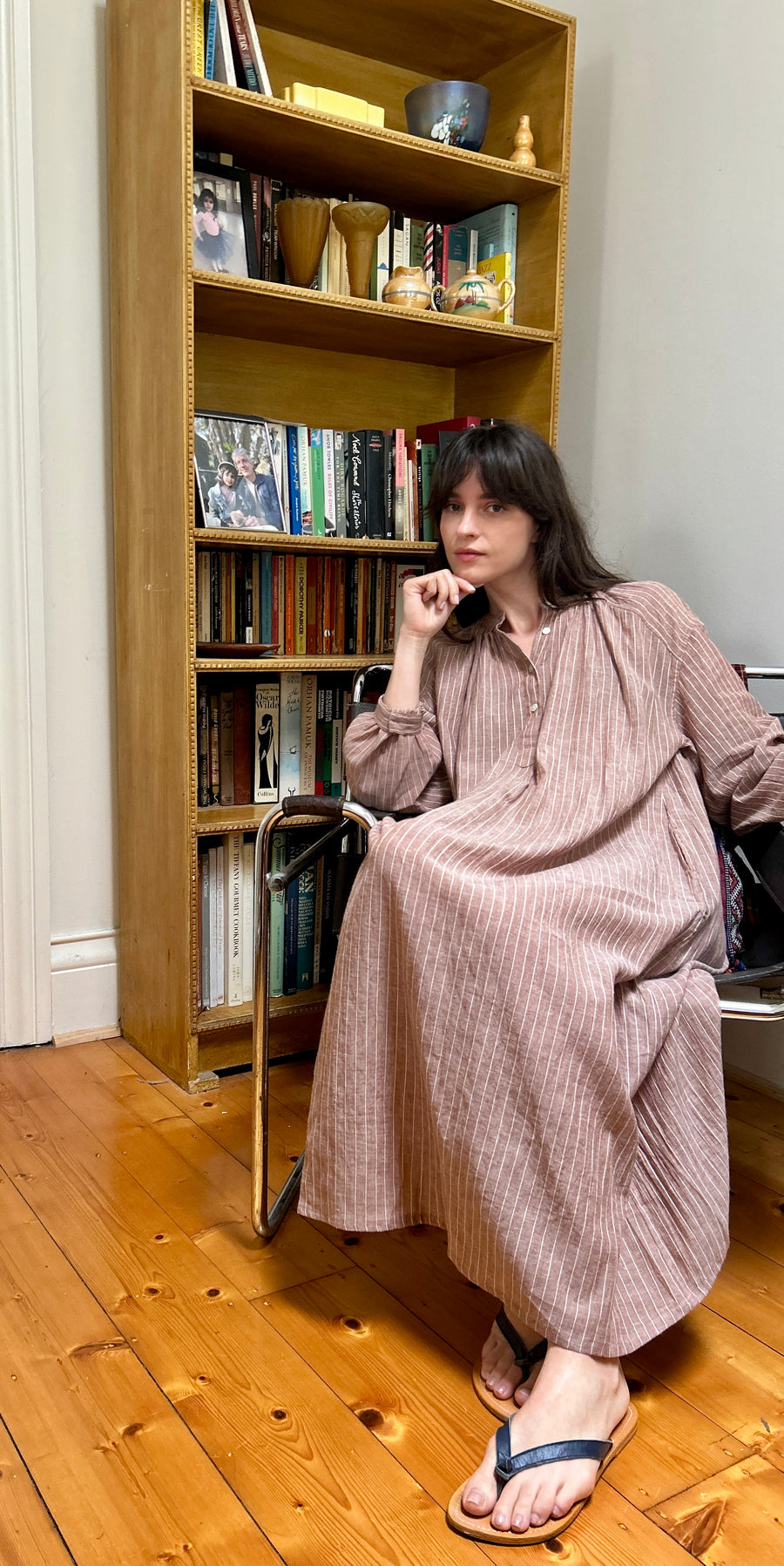 Lena dress clay stripe