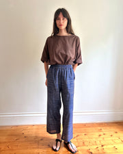 Julia Pants Cobalt  Blue check