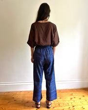 Julia Pants Cobalt  Blue check