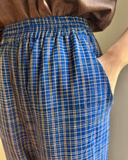 Julia Pants Cobalt  Blue check
