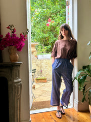 Julia Pants Cobalt  Blue check