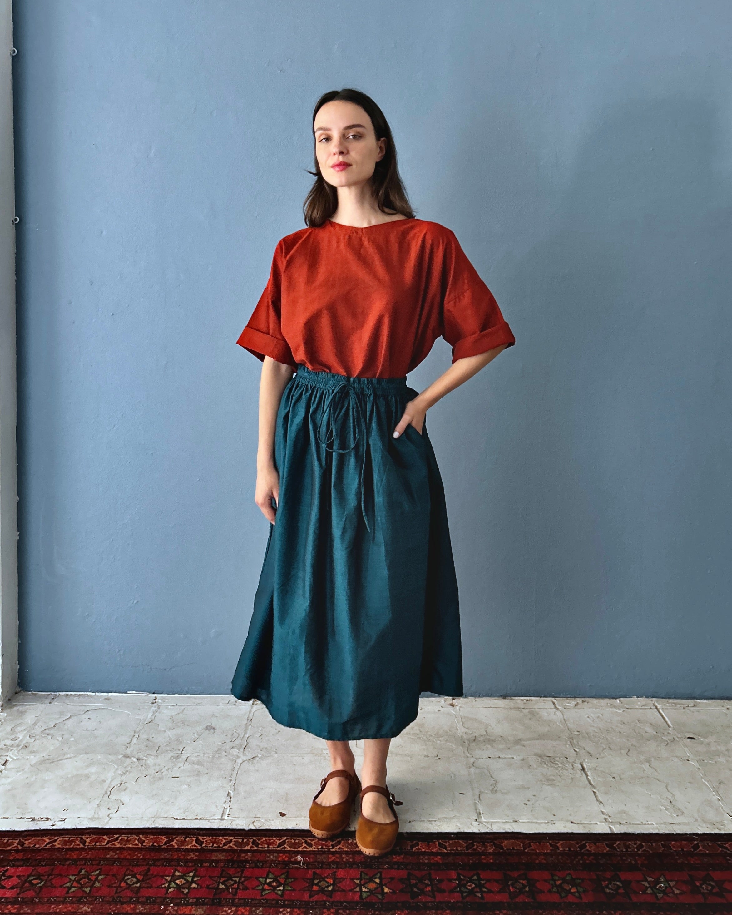 Laura Skirt Peacock blue
