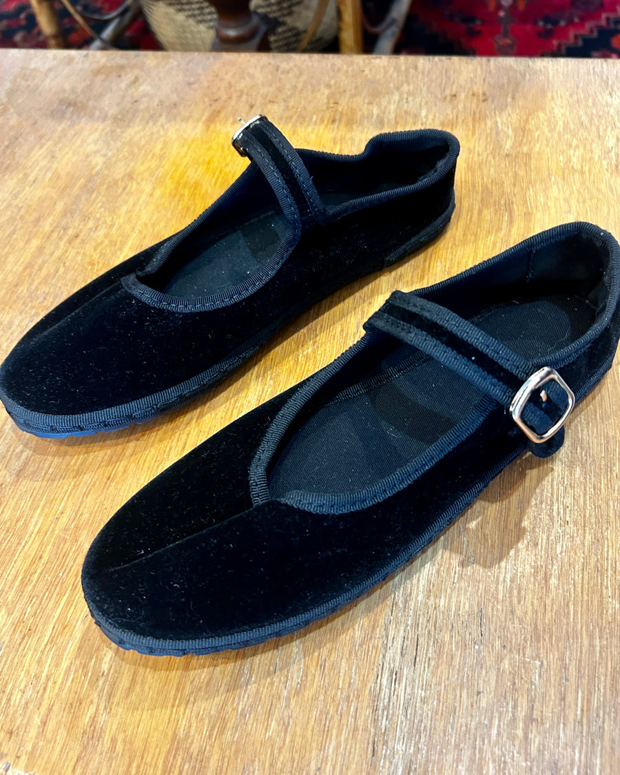 Sanrevelle Velvet Mary Janes