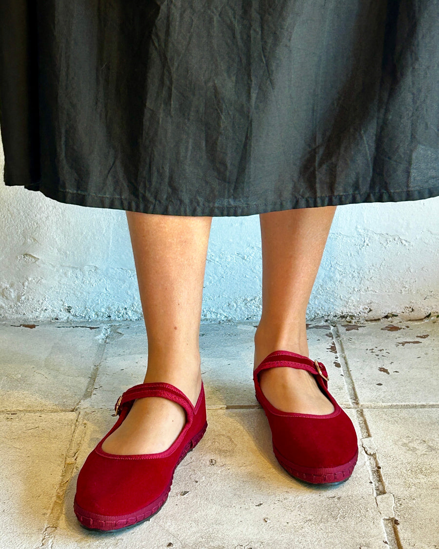 Sanrevelle Velvet Mary Janes