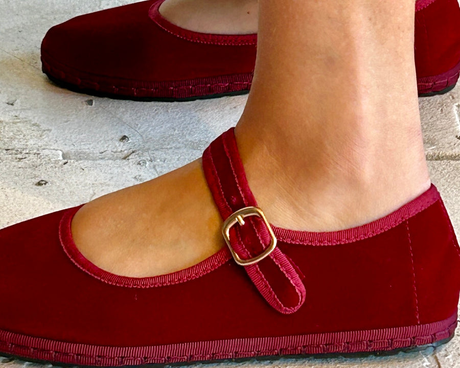 Sanrevelle Velvet Mary Janes
