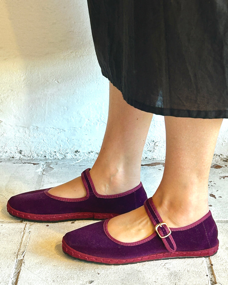 Sanrevelle Velvet Mary Janes
